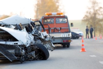 Car truck accident collision on the road.