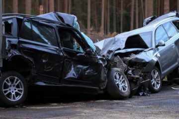 Car collision along the highway.