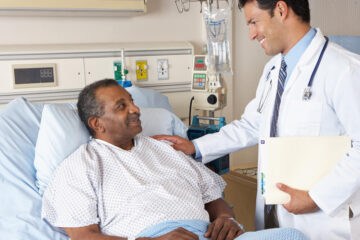 Truck driver having medical check up.