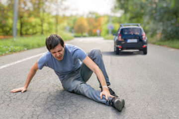 Pedestrian got injured after being hit by reckless driver.