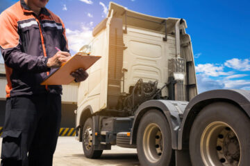 Truck maintenance check up by the mechanic.
